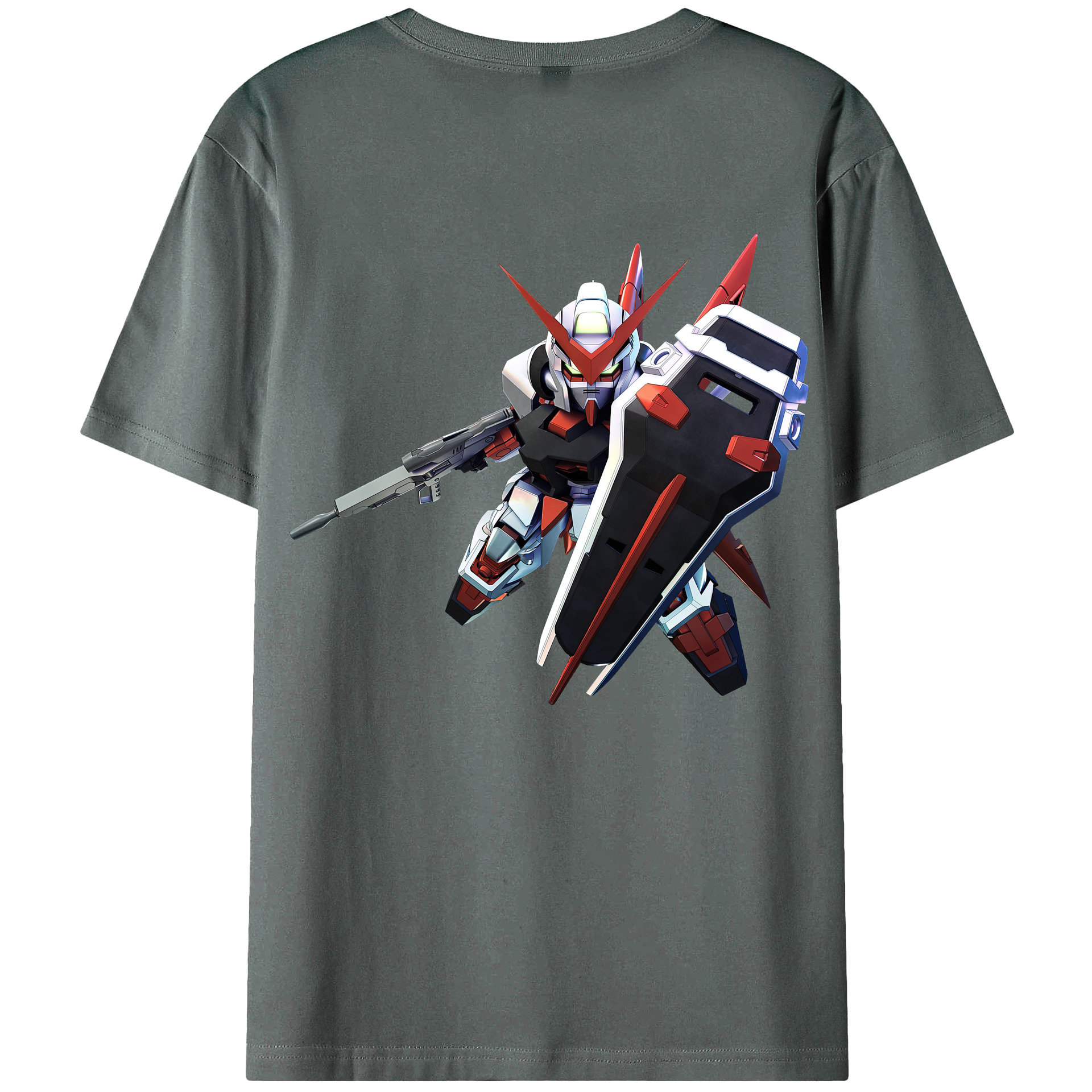 （画像用） 機動戦士ガンダム Mobile Suit Gundam 綿100％ メンズ半袖Tシャツ（バックプリント） 通気性